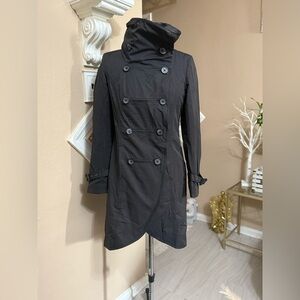 Mackage Black Double-Breasted Trench Coat
